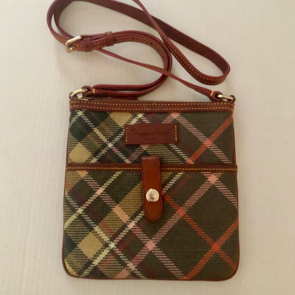 Dooney & Bourke Plaid Crossbody Bag - Green and Brown